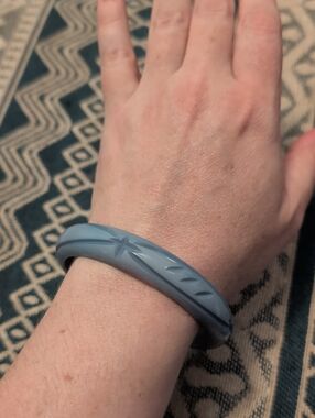 Sidecca Carved Light Blue Resin Bangle Bracelet